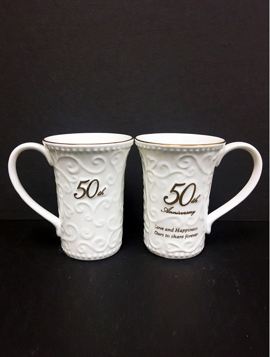 50th Anniversary Mugs With Gift Box